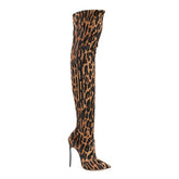 Animal Print heels Snakeskin Thigh High Boots. - FashionByTeresa